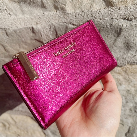 Kate Spade spencer metallic Slim bifold Wallet - Picture 3 of 6
